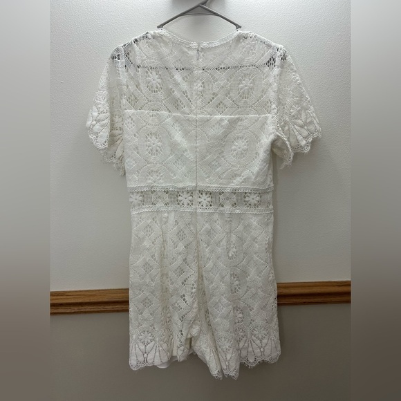 Shoshanna Desse White Lace Illusion Romper Size 8 - Picture 6 of 10